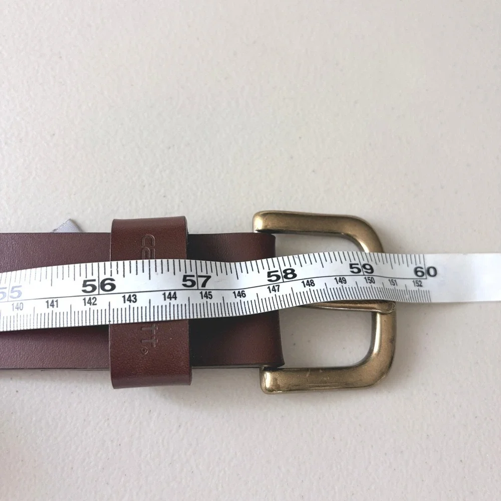 Carhartt Bridle Belt Size 52 Brown Leather Brass Buckle